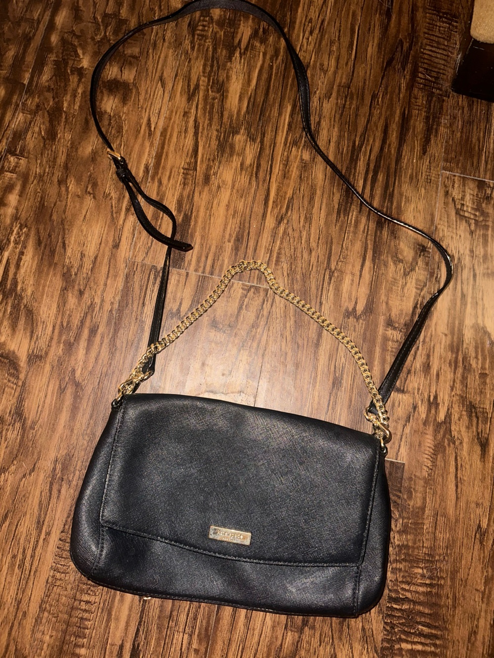 Kate Spade Black Women's Crossbody Bag with Gold Chain Strap